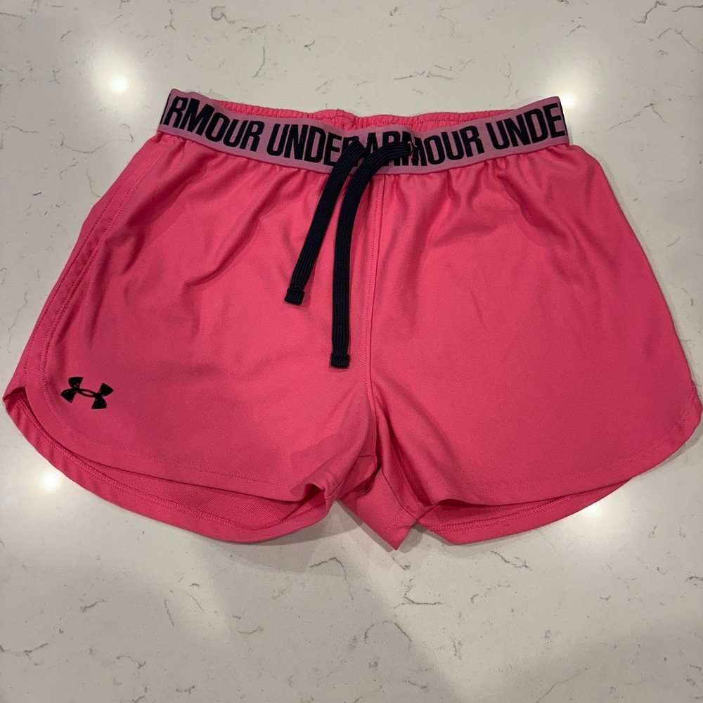 Under Armour Pink Play Up Athletic Workout Shorts HeatGear 1291718 Womens Small